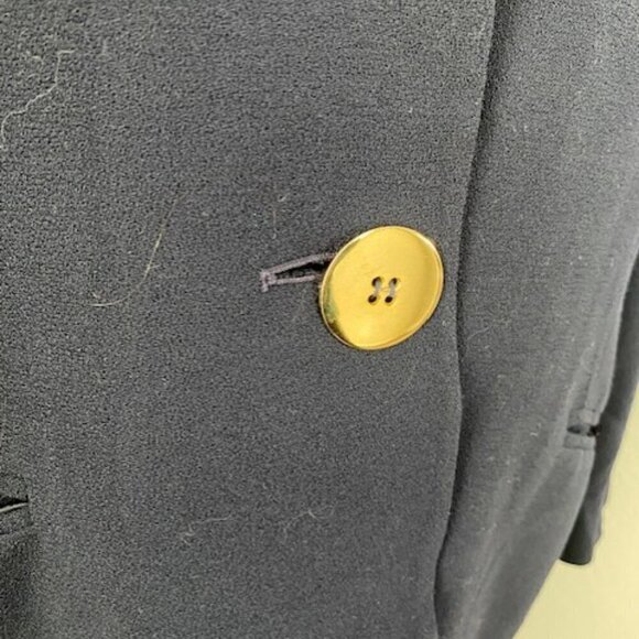 VINTAGE Christian Dior Navy Blue Gold Button Wool Blazer Jacket Sz XL 18 - Picture 10 of 13